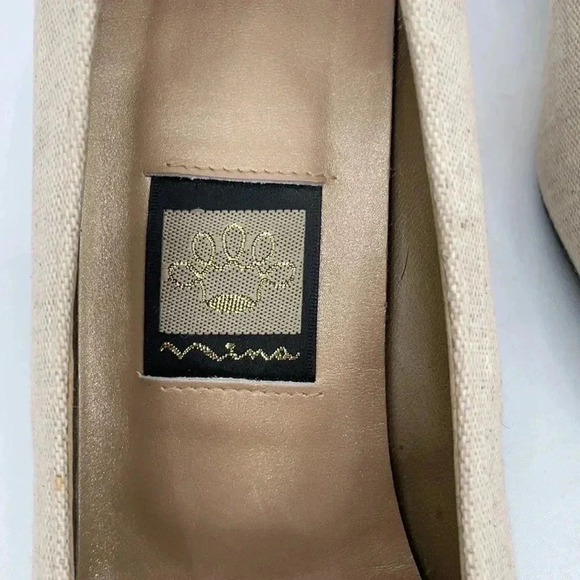 Nina Slip On Heels 8.5M Cream 2.5” Kitten Heel Closed Toe Vintage - Picture 6 of 13